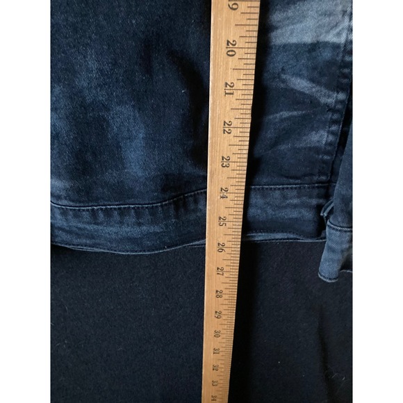 DEMOLITION Men's Distressed Black Denim Jacket Red Graphic Ripped Punk Size M - Picture 13 of 15